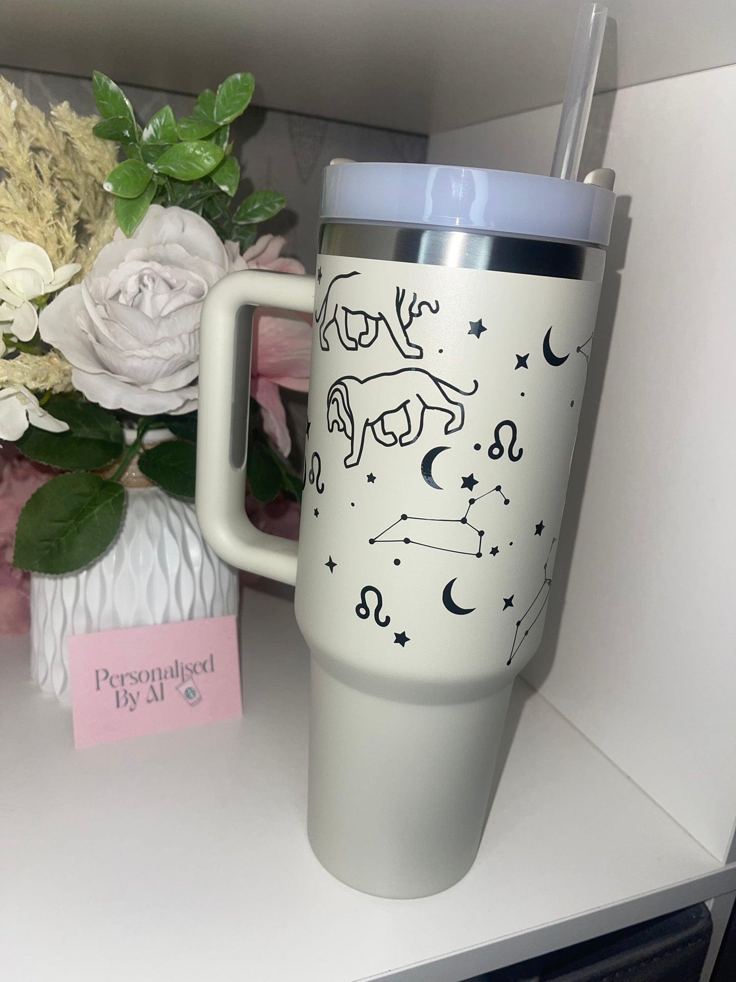 Personalised Horoscope White 40oz Tumbler