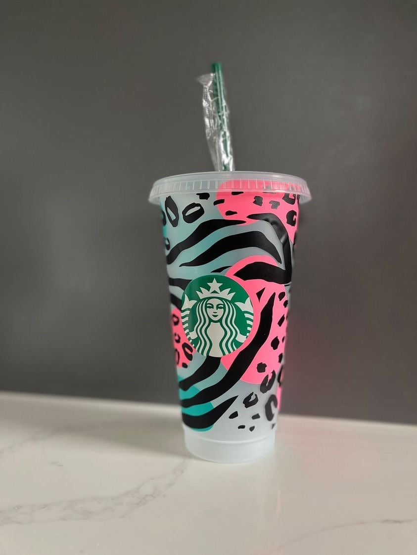 Funky Animal Print Personalised Starbucks Cup - Festival Collection
