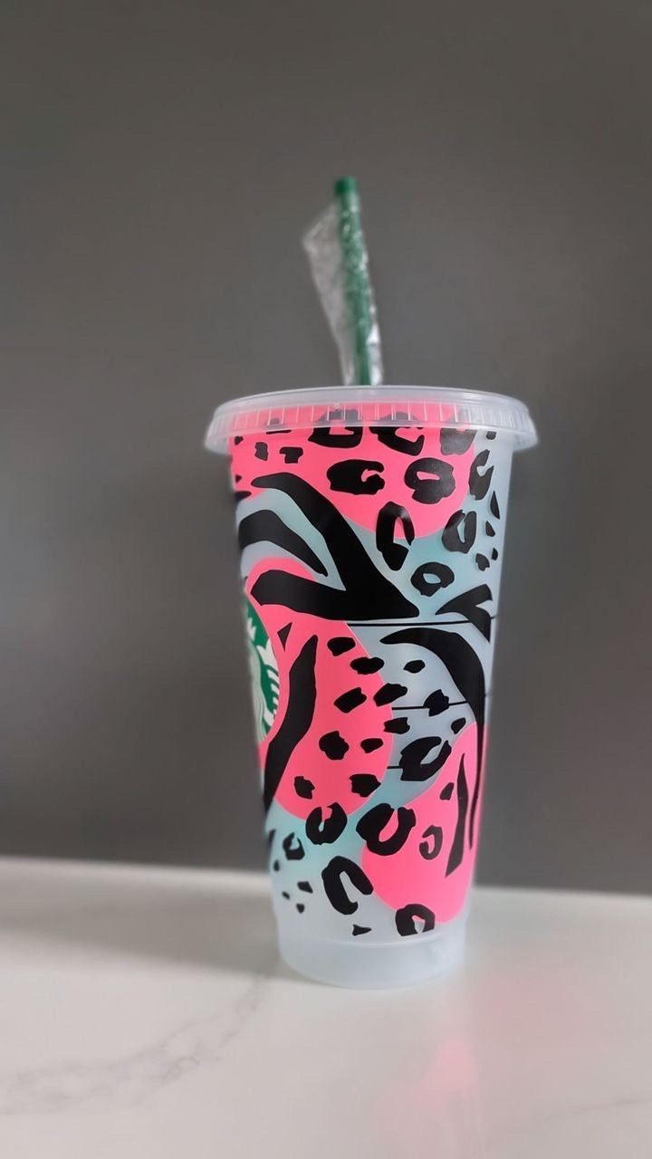 Funky Animal Print Personalised Starbucks Cup - Festival Collection
