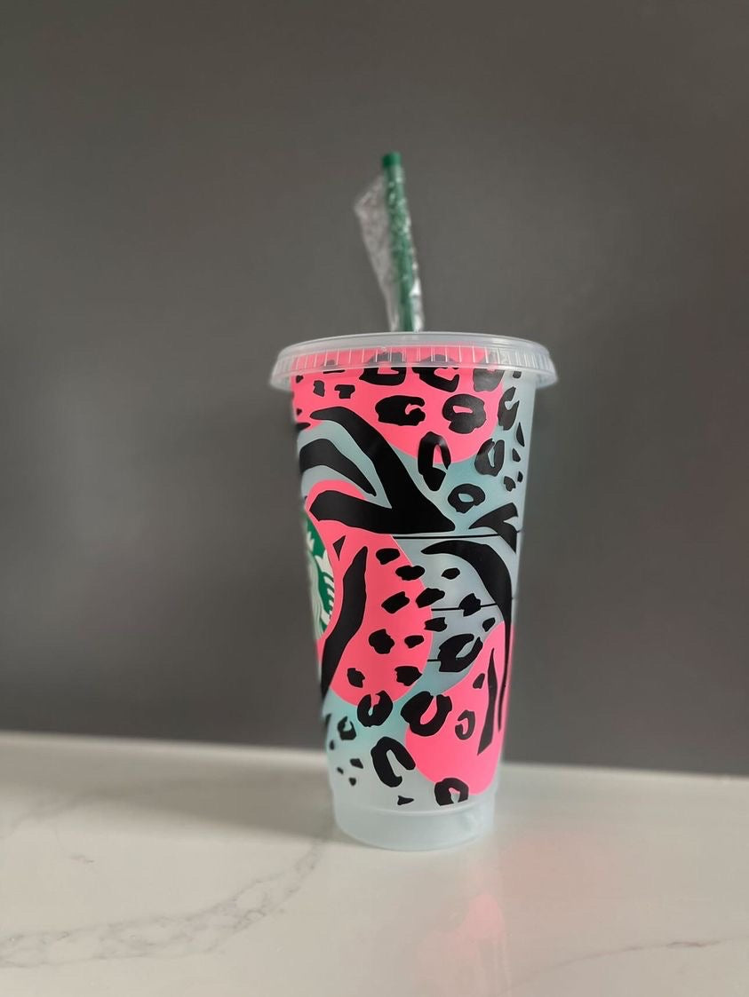 Funky Animal Print Personalised Starbucks Cup - Festival Collection