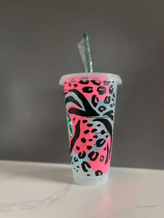 Funky Animal Print Personalised Starbucks Cup - Festival Collection