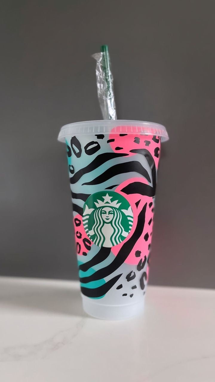 Funky Animal Print Personalised Starbucks Cup - Festival Collection